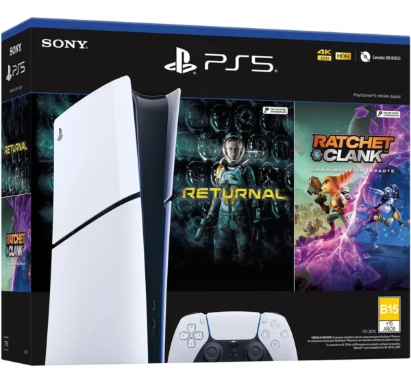 Sony PlayStation 5 Slim Digital 1TB Bundle con 2 Juegos Digitales CFI-2015